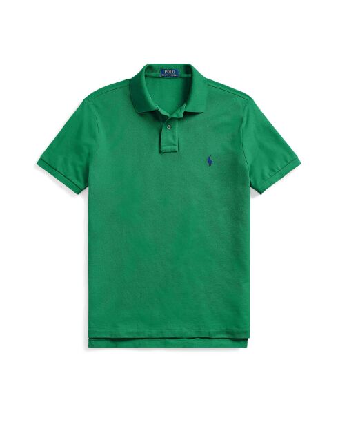 Maßgeschneidertes Slim Fit-Poloshirt aus Baumwolle in Grün
