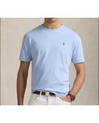 T-shirt in cotone slim fit personalizzata blu cielo
