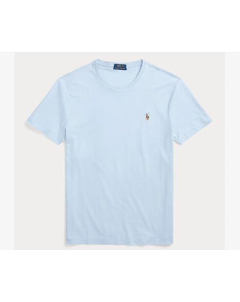 T-shirt in cotone slim fit personalizzata blu cielo