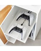Opbergkast voor gameconsole Tower wit - 24,7x36,5x60,3 cm