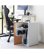 Opbergkast voor gameconsole Tower wit - 24,7x36,5x60,3 cm