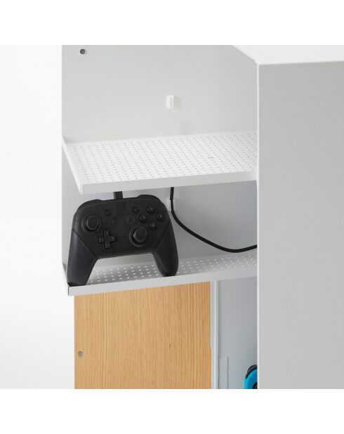 Opbergkast voor gameconsole Tower wit - 24,7x36,5x60,3 cm