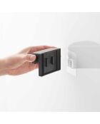 Tower Film Hook zwarte grote zelfklevende tandenborstel en tandpastahouder - 9x2,8x6 cm