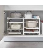 Organizador Tower de 3 niveles para debajo del fregadero, blanco, 41,5 x 33 x 34,5 cm