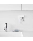 Tower Film Hook witte grote zelfklevende tandenborstel en tandpastahouder - 9x2,8x6 cm