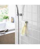 Tower Film Hook witte grote zelfklevende tandenborstel en tandpastahouder - 9x2,8x6 cm