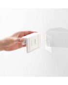 Tower Film Hook witte grote zelfklevende tandenborstel en tandpastahouder - 9x2,8x6 cm