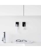 Juego de 2 soportes adhesivos Tower Film Hook negros para cepillos de dientes y pasta de dientes, 4 x 2,7 x 6 cm