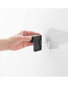 Juego de 2 soportes adhesivos Tower Film Hook negros para cepillos de dientes y pasta de dientes, 4 x 2,7 x 6 cm