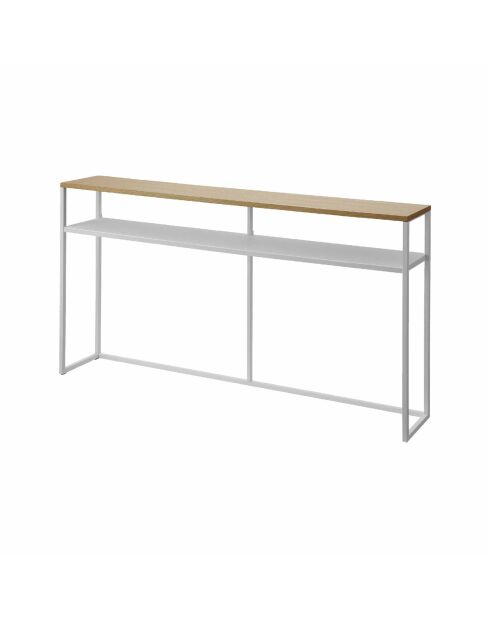 Consola con estante Tower blanco - 126x20,5x65 cm