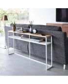 Consola con estante Tower blanco - 126x20,5x65 cm