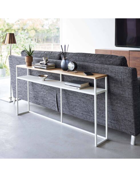 Consola con estante Tower blanco - 126x20,5x65 cm