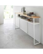 Consola con estante Tower blanco - 126x20,5x65 cm