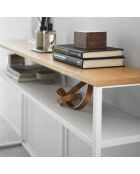 Consola con estante Tower blanco - 126x20,5x65 cm