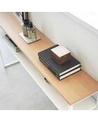 Consola con estante Tower blanco - 126x20,5x65 cm