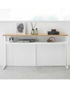 Consola con estante Tower blanco - 126x20,5x65 cm