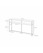 Consola con estante Tower blanco - 126x20,5x65 cm