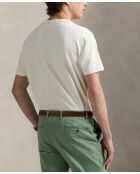 T-shirt in cotone slim fit personalizzata color crema