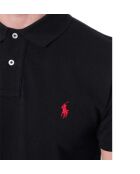 Polo slim fit personalizzata in cotone nero