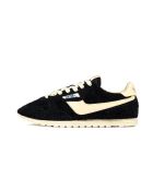 Sneakers basse Windspin in pelle di velluto nero/ecru