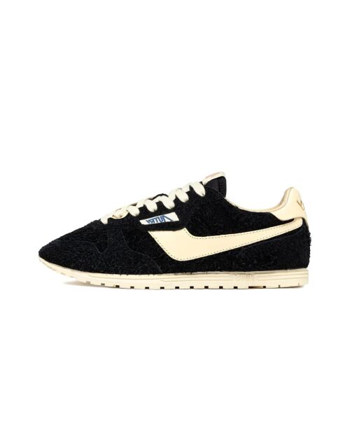 Windspin Low-Top-Sneaker aus Veloursleder in Schwarz/Ecru