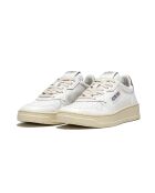 Wit/zilveren Medalist leren sneakers met laag topje