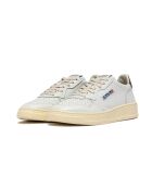 Wit/bruine leren sneakers van Medalist met laag topje