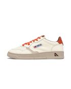 Low-Top-Sneaker Medalist aus Veloursleder in Weiß/Orange