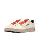 Low-Top-Sneaker Medalist aus Veloursleder in Weiß/Orange
