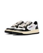 Low-Top-Sneaker Medalist aus Leder in Weiß/Schwarz