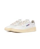 Low-Top-Sneakers aus Leder in Weiß/Gold Medalist