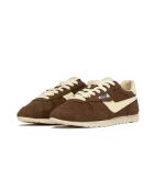 Zapatillas bajas de piel aterciopelada Windspin marrón/crudo