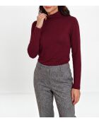 Unterpullover Aurélia aus Baumwolle mit hohem Kragen und langen Ärmeln weinrot