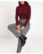 Unterpullover Aurélia aus Baumwolle mit hohem Kragen und langen Ärmeln weinrot