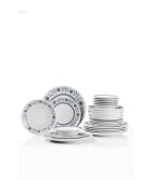 Set de vajilla de porcelana blanca - 24 piezas