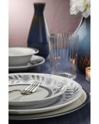 Set de vajilla de porcelana blanca - 24 piezas