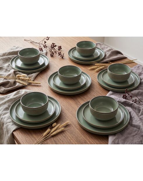 Servizio da tavola REED Les Essentials in terracotta verde bosco 18 pezzi