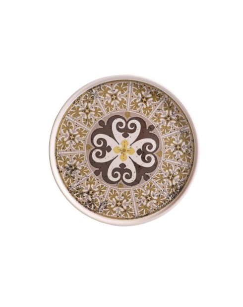 Lot de 4 assiettes plates en faïence crème - 27 cm