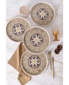 Set di 4 piatti piani in terracotta color crema - 27 cm