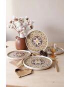 Set di 4 piatti piani in terracotta color crema - 27 cm
