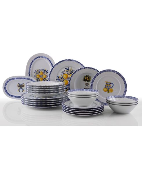 Juego de vajilla de porcelana multicolor - 26 piezas