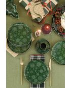 Set de 4 platos de tarta de porcelana verde - 19 cm