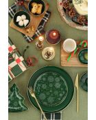Set de 4 platos de tarta de porcelana verde - 19 cm
