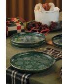Set de 4 platos de tarta de porcelana verde - 19 cm