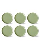 Lot de 6 assiettes REED en faïence vert forêt - 26 x 26 x 2.5 cm