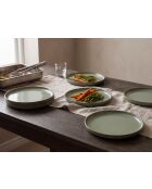 Lot de 6 assiettes REED en faïence vert forêt - 26 x 26 x 2.5 cm