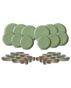 Set da tavola completo REED, 36 pezzi, in terracotta verde bosco