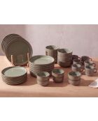 Set da tavola completo REED, 36 pezzi, in terracotta verde bosco