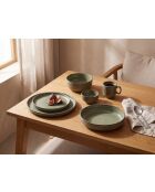 Set da tavola completo REED, 36 pezzi, in terracotta verde bosco
