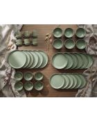 Set da tavola completo REED, 36 pezzi, in terracotta verde bosco